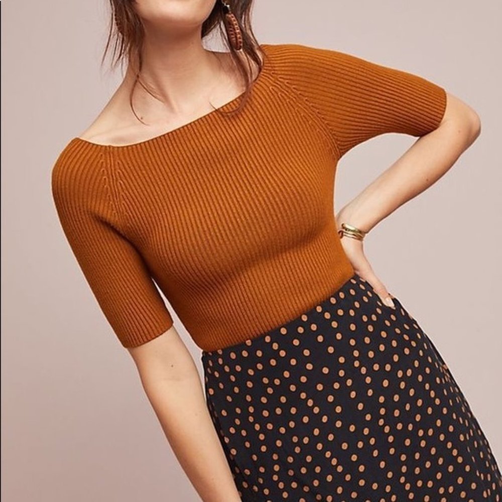 Ett:twa L’Opera boatneck mid sleeve knit top